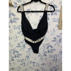 Free Society Swimwear One Piece Bathing Suit Black Size 8